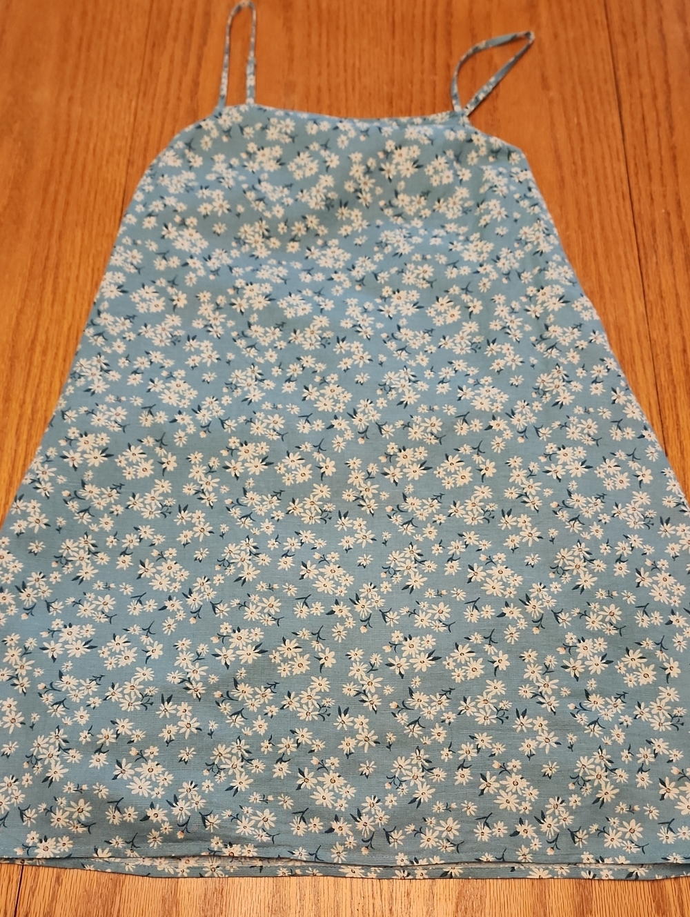 American Eagle Blue Floral Cotton Slip Dress with White Daisies - Picture 17 of 17